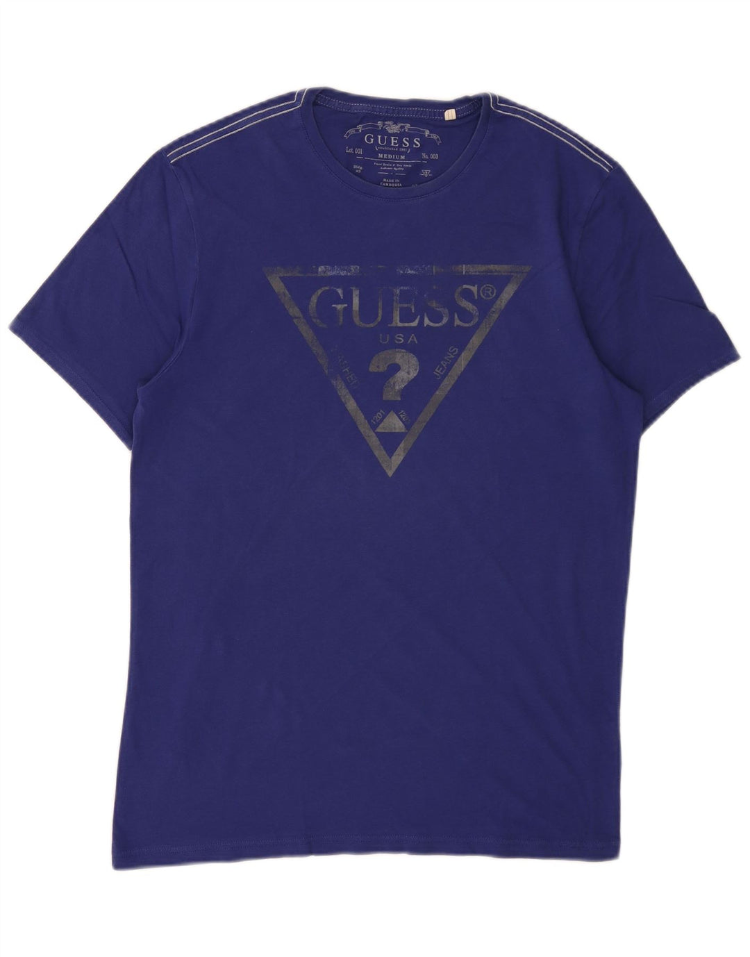 Guess Herren-T-Shirt mit Grafik, mittelviolette Baumwolle