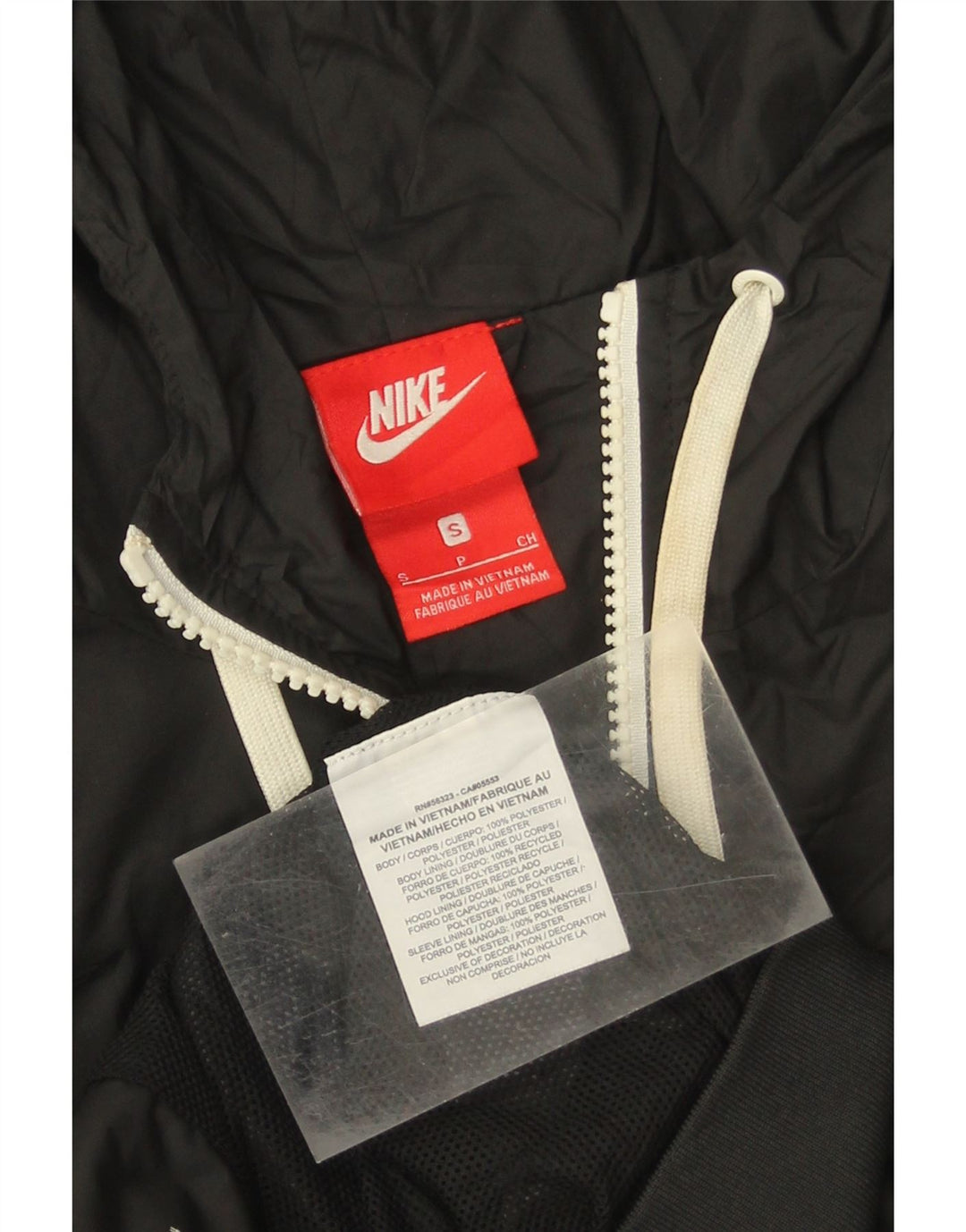 NIKE Herren-Trainingsanzug mit Kapuze, Jacke, Größe S, Schwarz, Polyester