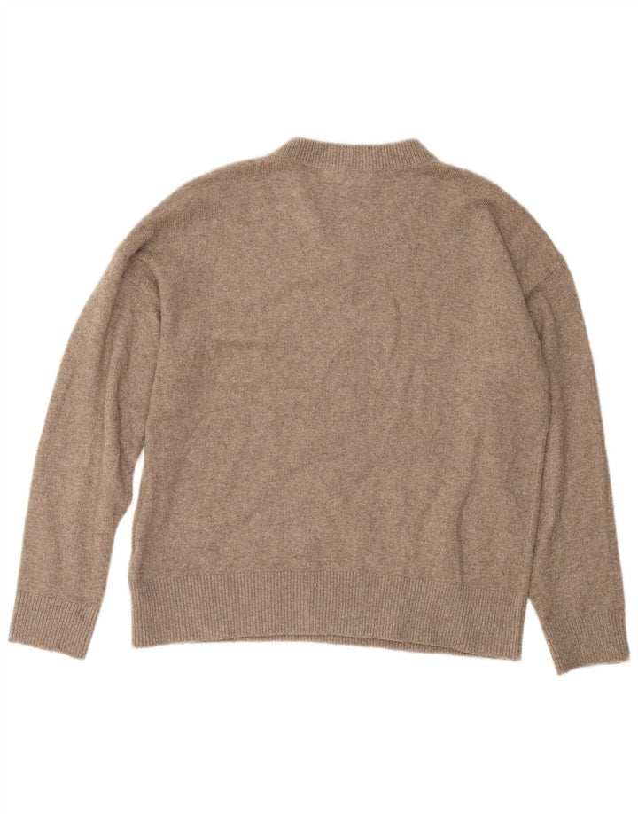 Marks & Spencer Herren-Pullover mit V-Ausschnitt, mittelbeigefarbenes Polyester