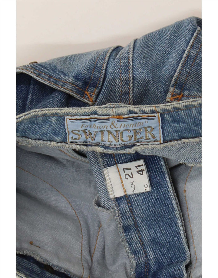 Swinger Damen Jeansrock IT 41 Medium W27 Blaue Baumwolle