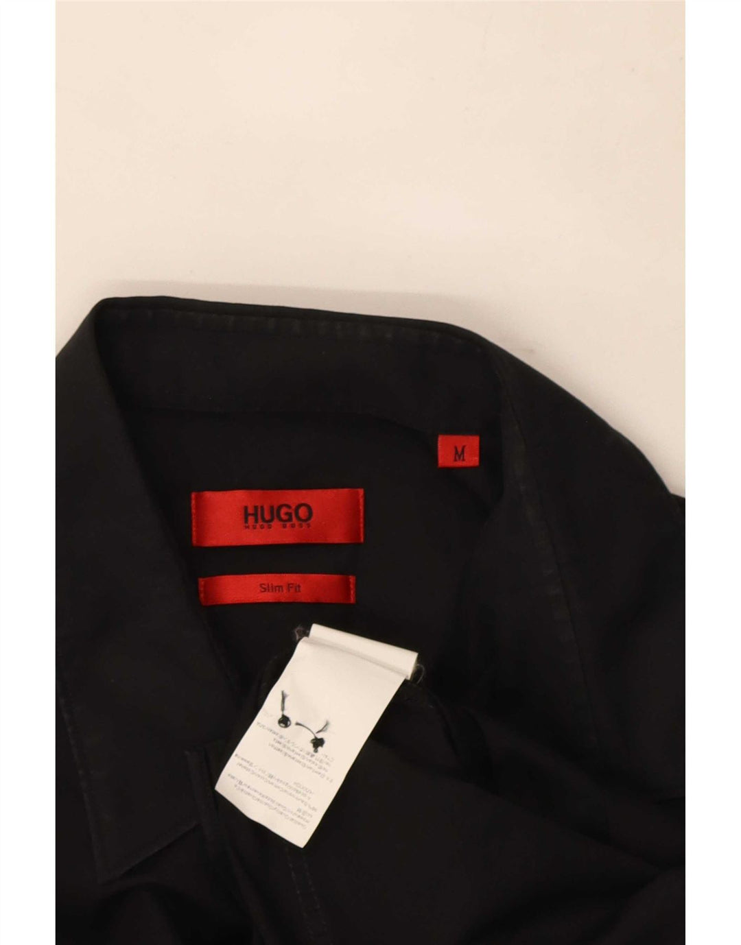 Hugo Boss Herren Slim-Fit-Hemd aus mittelschwarzer Baumwolle