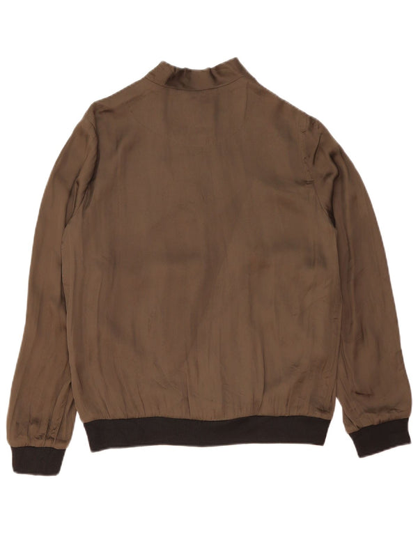 Übergroße Bomberjacke für Damen von Zara, UK 10, Small, Khaki, Colourblock-Polyester