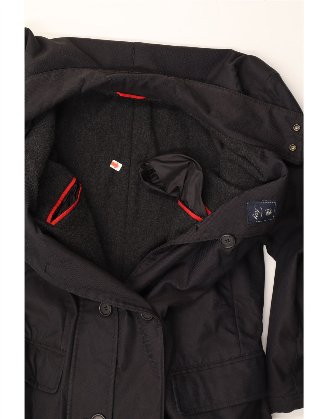 FAY Womens Double Breasted Coat UK 18 XL Black Vintage Fay and Second-Hand Fay from Messina Hembry 