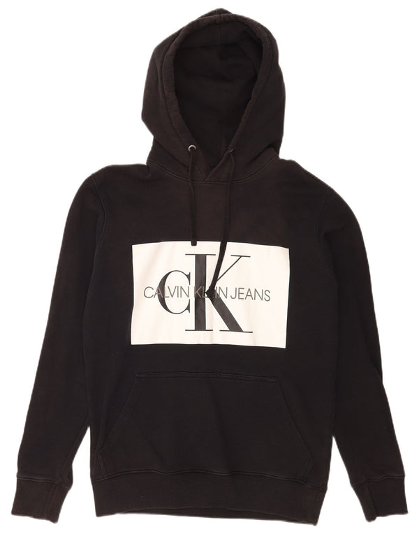 Calvin Klein Jeans Herren Kapuzenpullover mit Grafik, Größe S, Schwarz