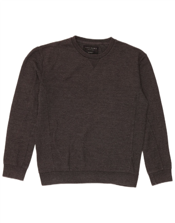 Zara Herren Sweatshirt Pullover Mittelgrau