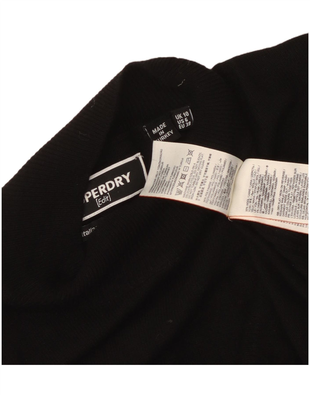 Superdry Damen-Pullover mit Rollkragen, übergroß, Gr. 10, Schwarz