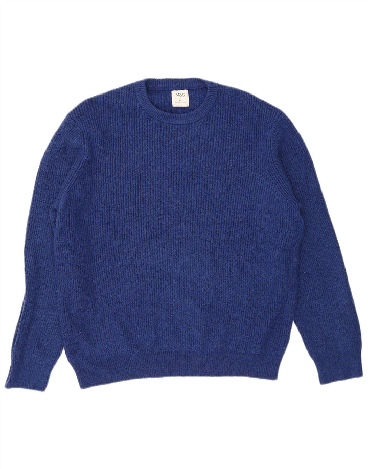 Marks & Spencer Damen-Pullover, übergroß, Rundhalsausschnitt, Gr. 18, XL, Blau