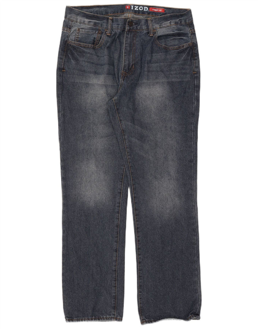 Izod Herren Straight Jeans W36 L32 Blaue Baumwolle