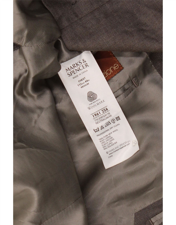 Marks & Spencer Herren-Blazer mit 3 Knöpfen, UK 44, XL, graue Schurwolle