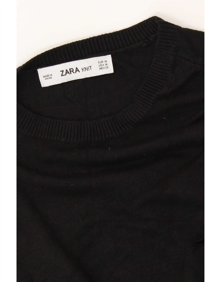 Zara Damen-Pullover mit U-Boot-Ausschnitt, Gr. 12, mittelschwarz