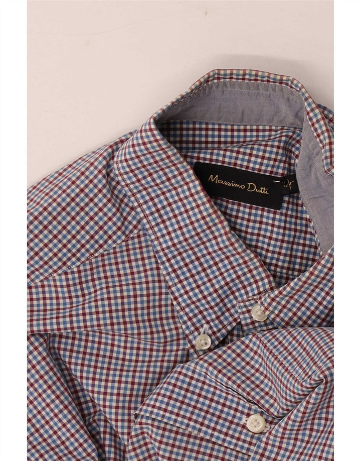 Massimo Dutti Herrenhemd, groß, blau kariert