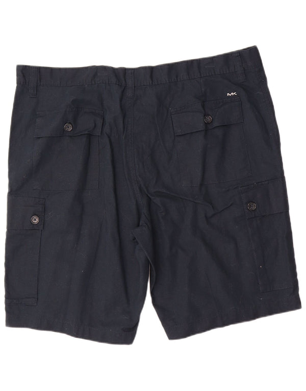 Michael Kors Herren Cargoshorts W40 XL Marineblaues Leinen