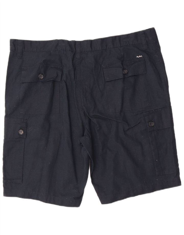 Michael Kors Herren Cargoshorts W40 XL Marineblaues Leinen