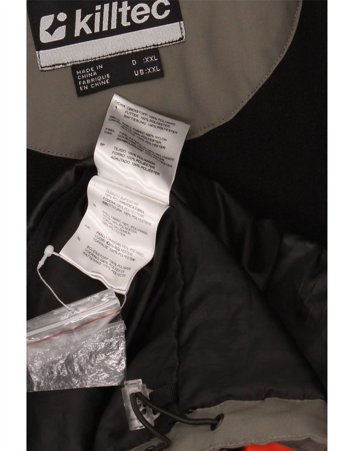 KILLTEC Herren-Windbreakerjacke mit Kapuze, UK 44 2XL, graues Colourblock-Nylon