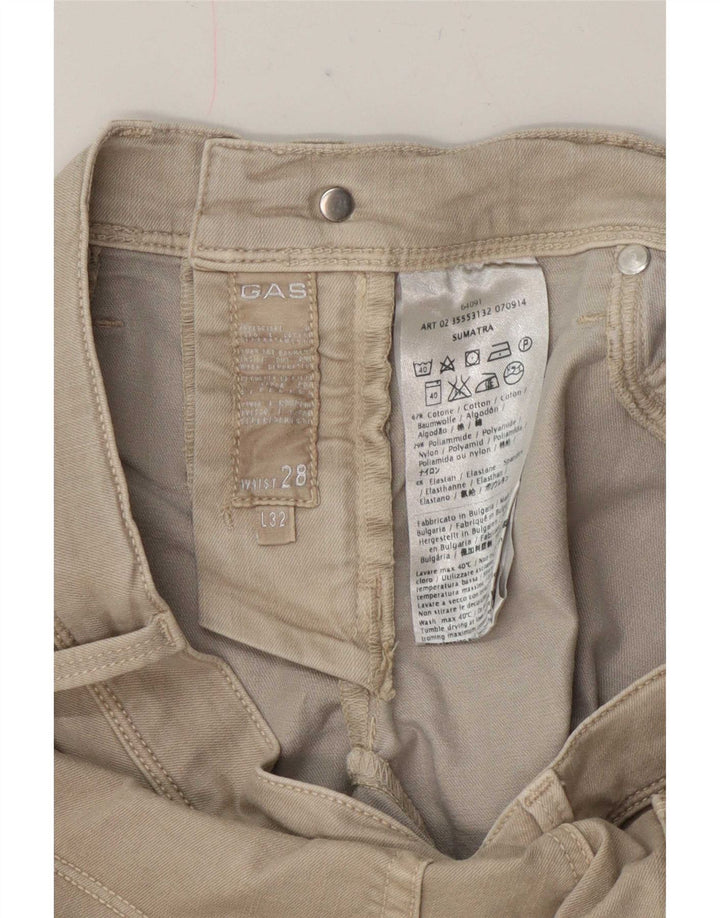 Gas Damen Slim Jeans W28 L32 Beige Baumwolle