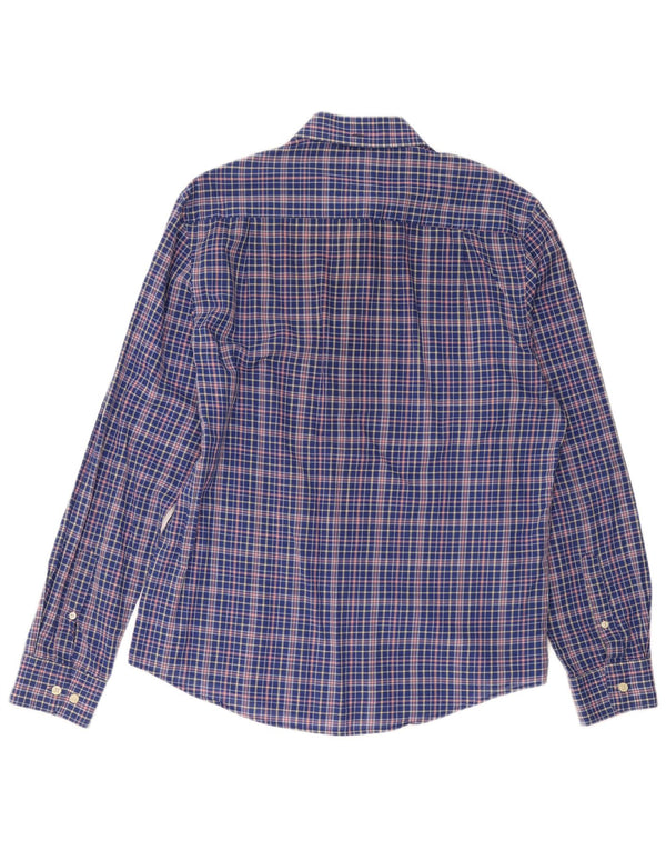 CREW CLOTHING Herren-Hemd mit lässiger Passform, groß, blau kariert, Baumwolle