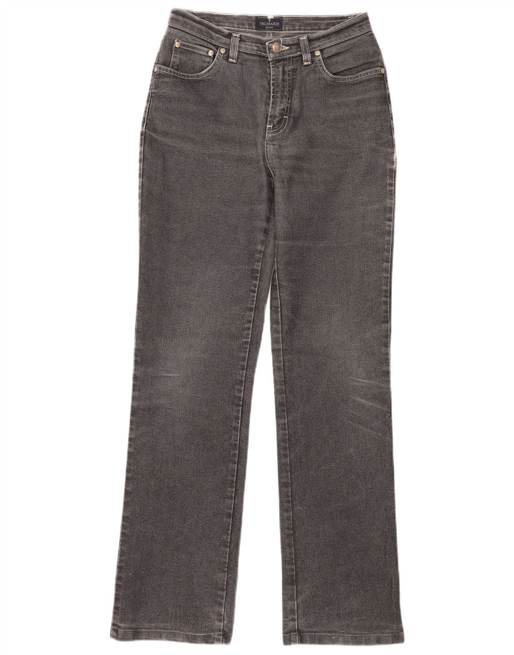 TRUSSARDI Damen Straight Jeans W27 L32 Grau
