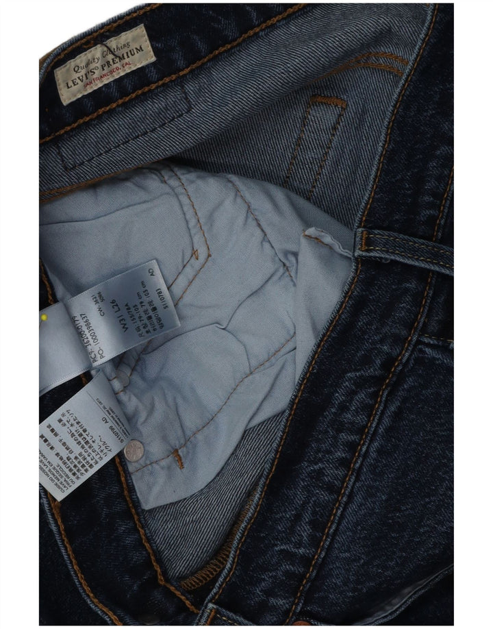 Levi's Damen 501 Crop Straight Jeans W31 L26 Marineblaue Baumwolle