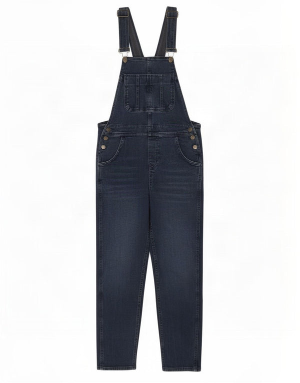 Fat Face Damen Latzhose Slim Jeans UK 10 Small W32 L27 Marineblau Baumwolle