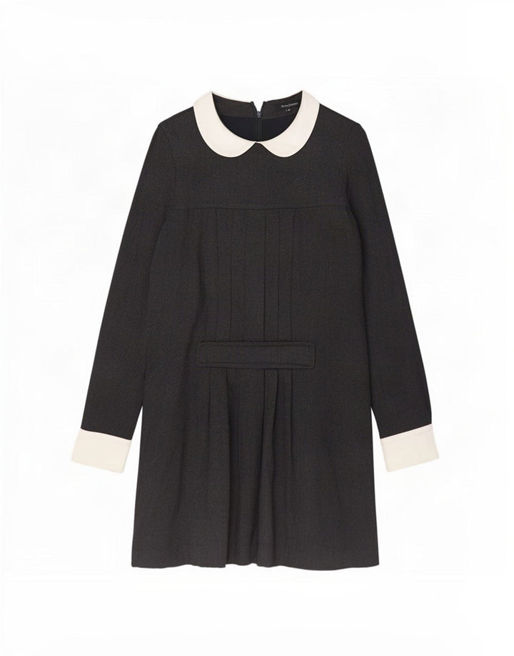 Tara Jarmon Damen Langarm-A-Linien-Kleid IT 42 Mittelgraue Wolle