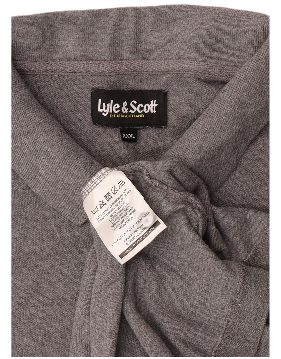 Lyle & Scott Herren Poloshirt 3XL Grau Baumwolle