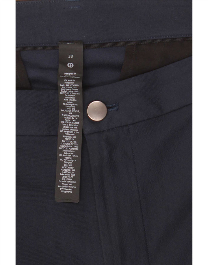 Lululemon Herren-Chinoshorts W33 Mittelmarineblaues Polyester