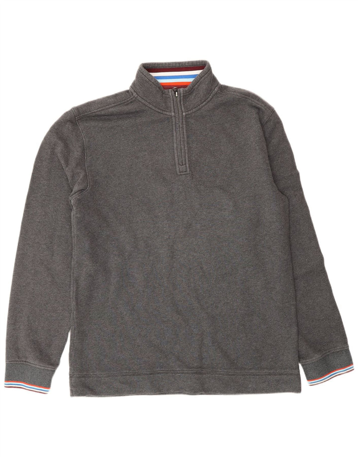 BODEN Mens Zip Neck Sweatshirt Jumper Medium Grey Cotton