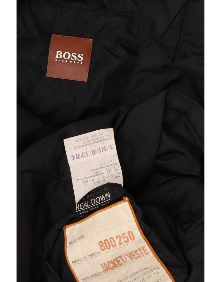 Hugo Boss Herren Kapuzenmantel IT 50 Large Schwarz Polyamid