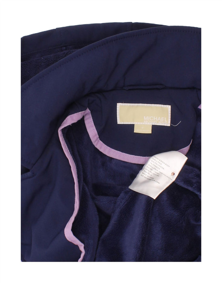 MICHAEL KORS Mädchen-Windbreaker-Mantel mit Kapuze, 6–7 Jahre, marineblaues Polyester