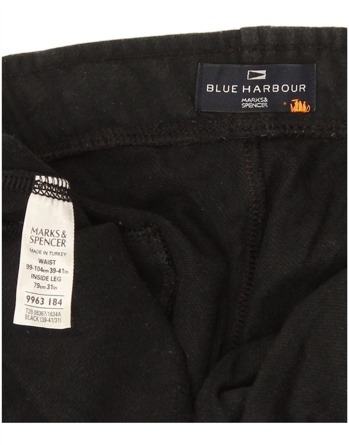 Marks & Spencer Herren Blue Harbor Trainingshose XL Schwarz Baumwolle