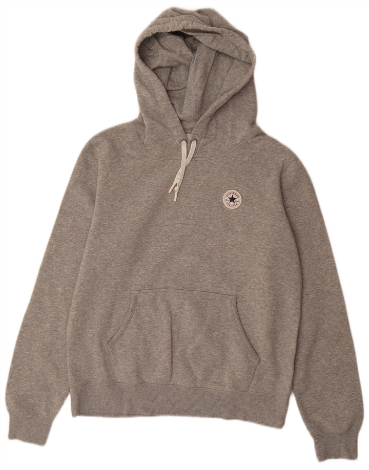 CONVERSE Damen Kapuzenpullover UK 16 Große graue Baumwolle