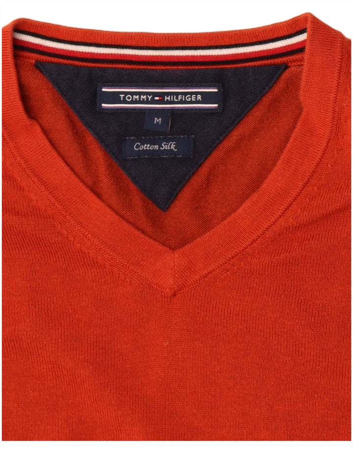 Tommy Hilfiger Herren-Pullover mit V-Ausschnitt, mittelorange