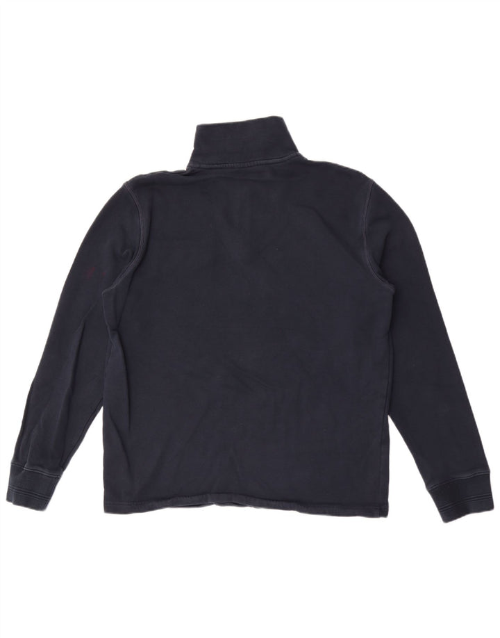 Marks & Spencer Herren-Sweatshirt mit Reißverschluss am Hals, mittlere marineblaue Baumwolle