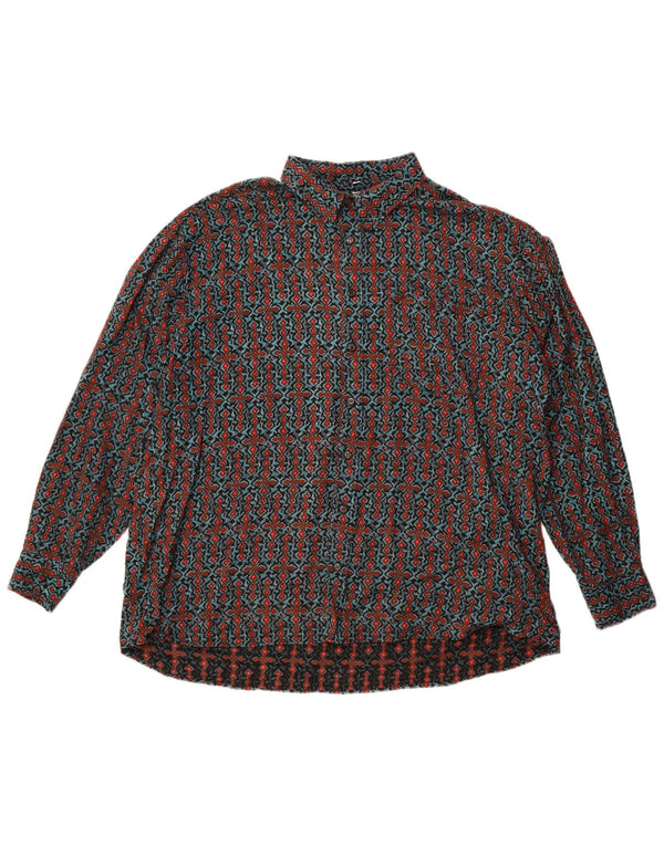 Club D'Amingo Damen-Oversize-Hemd IT 45/46, groß, mehrfarbig, geometrisch