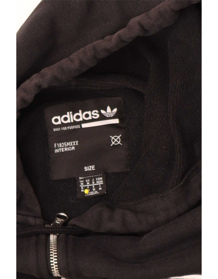 Adidas Herren Graphic Zip Hoodie Pullover Mittelschwarze Baumwolle
