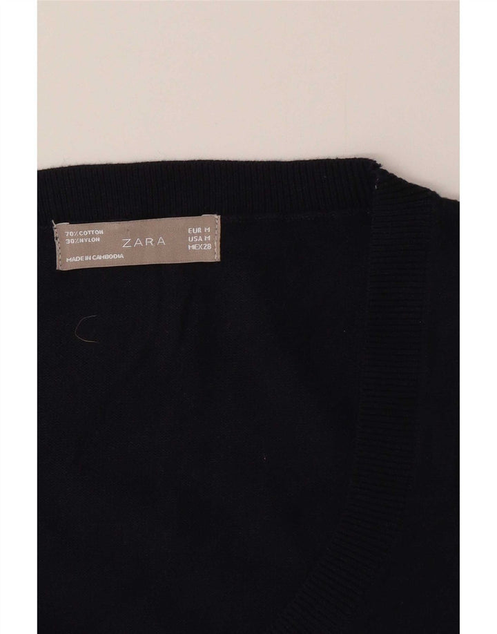 Zara Damen Weste Tank Top UK 12 Medium Schwarz