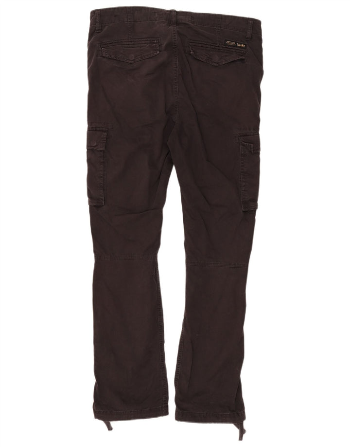 Superdry Herren gerade Cargohose W32 L29 schwarze Baumwolle