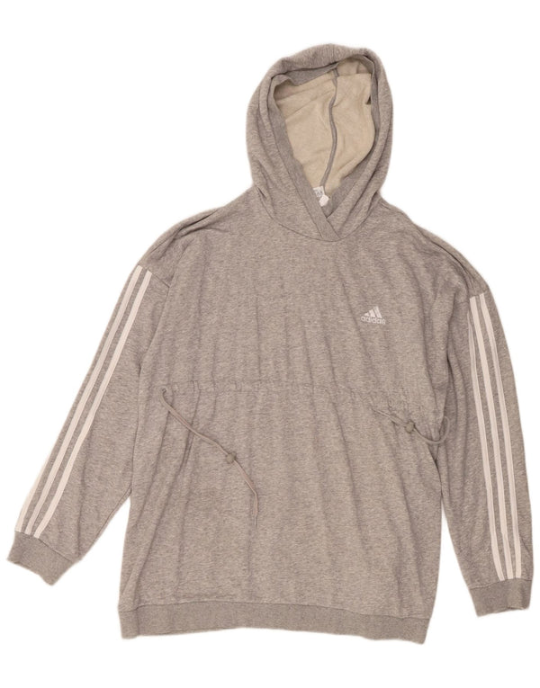 Adidas Damen Kapuzenpullover UK 16/18 Große graue Baumwolle