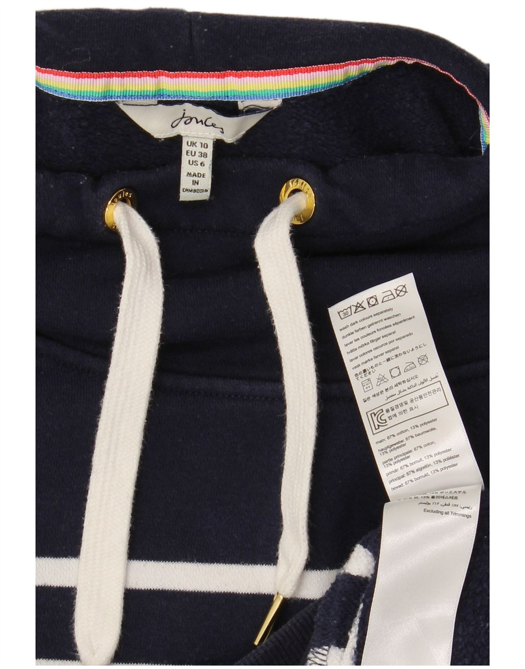 JOULES Damen-Sweatshirt in Übergröße, Gr. 10, Größe S, Marineblau, gestreift
