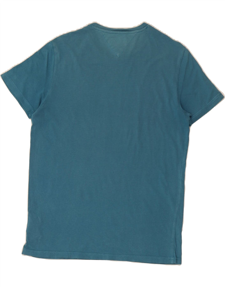 TOMMY HILFIGER Mens Graphic T-Shirt Top Medium Blue Cotton Vintage Tommy Hilfiger and Second-Hand Tommy Hilfiger from Messina Hembry 
