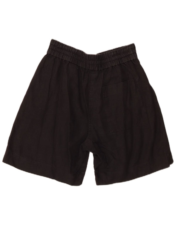 Cos Damen-Shorts mit hoher Taille, mittelgroß, W30, schwarzes Leinen