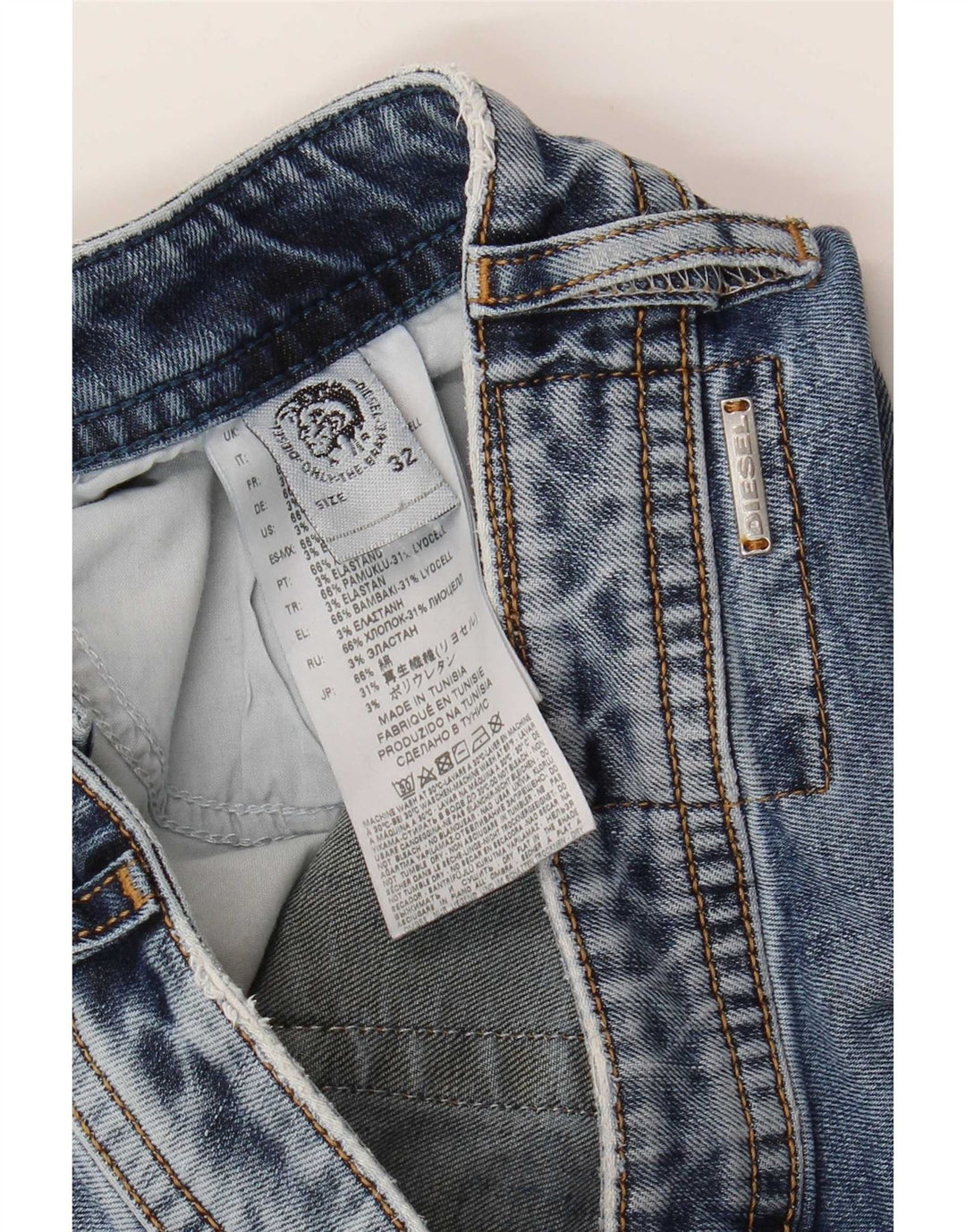 Diesel Herren Skinny Jeans W32 L29 Blaue Baumwolle