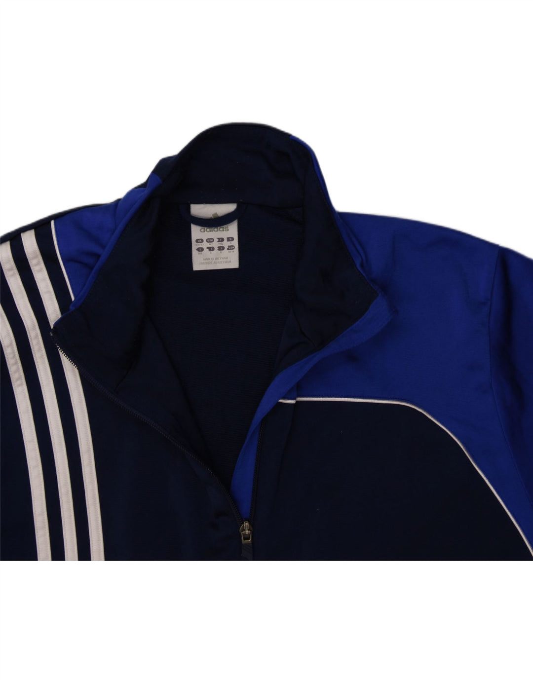 ADIDAS Mens Tracksuit Top Jacket UK 40/42 Medium Navy Blue Colourblock Vintage Adidas and Second-Hand Adidas from Messina Hembry 