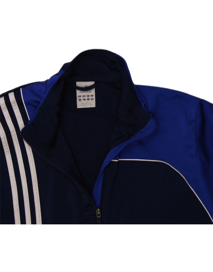 ADIDAS Mens Tracksuit Top Jacket UK 40/42 Medium Navy Blue Colourblock Vintage Adidas and Second-Hand Adidas from Messina Hembry 