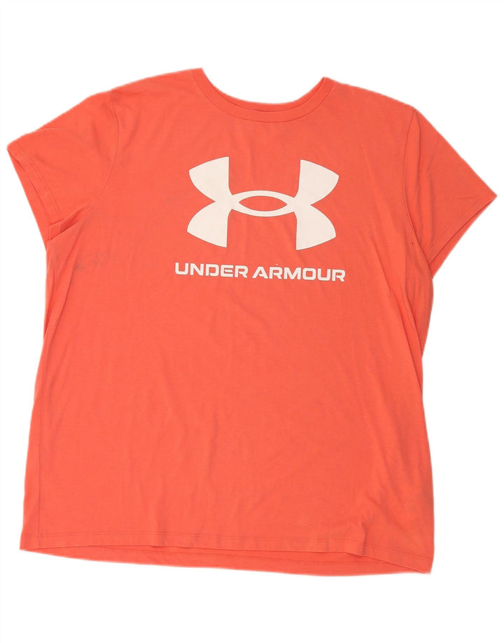 Under Armour Damen Grafik-T-Shirt Top UK 20 2XL Orange Baumwolle