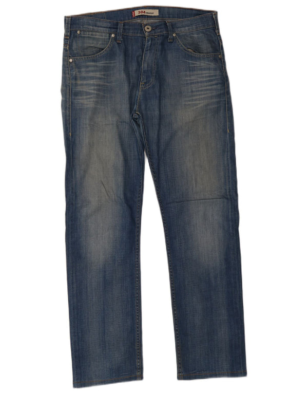 Levi's Mens 504 Straight Jeans W33 L34 Blue Cotton