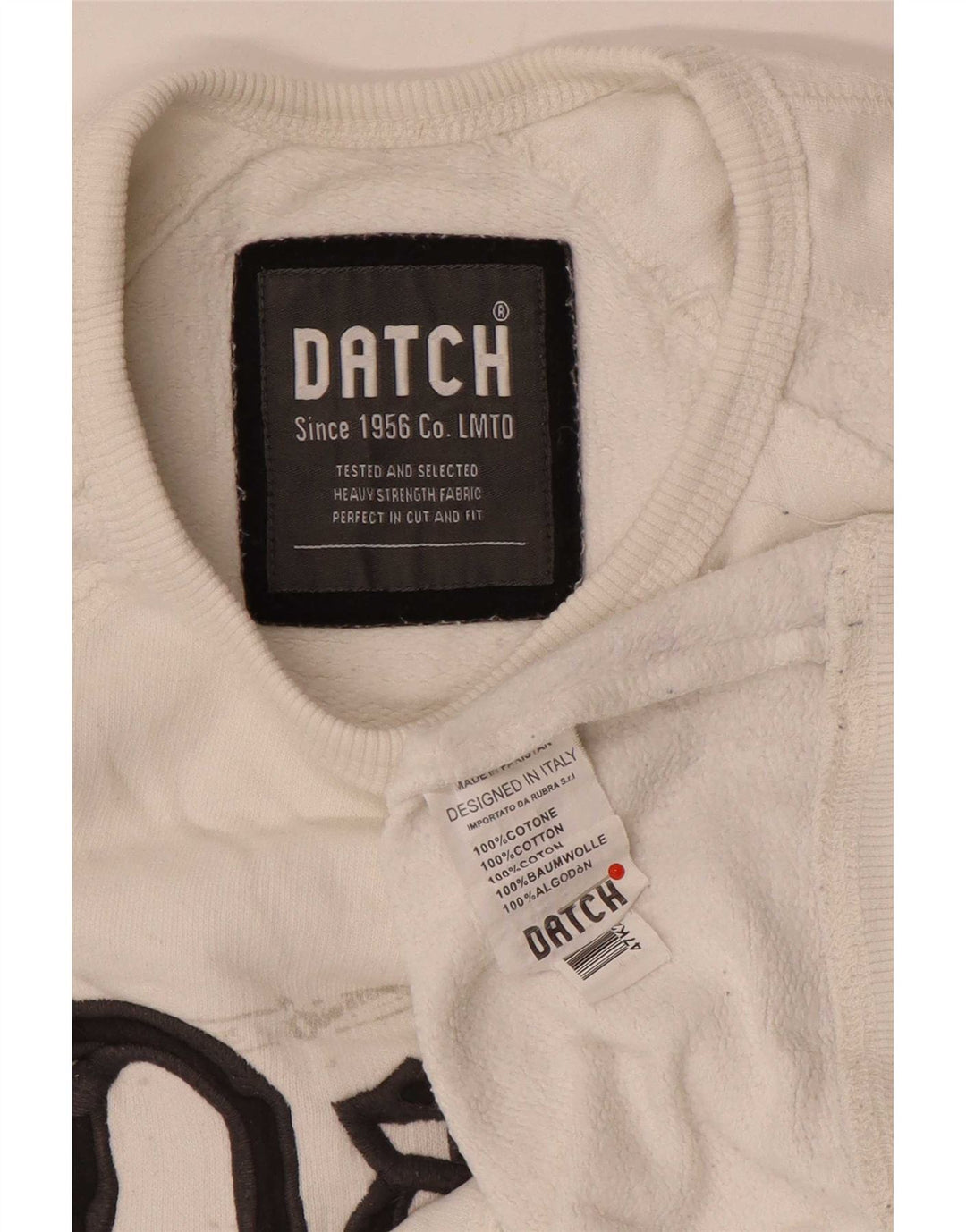 Datch Herren-Sweatshirt mit Grafik, mittelweiße Baumwolle