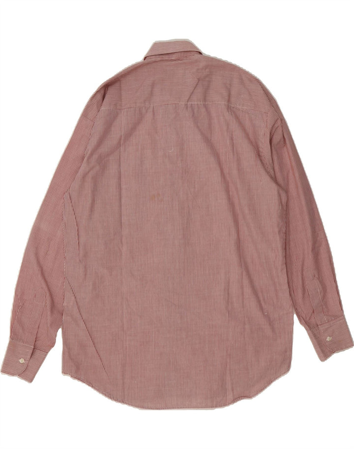 CLUB Mens Shirt Large Red Striped Polyester Vintage Club and Second-Hand Club from Messina Hembry 