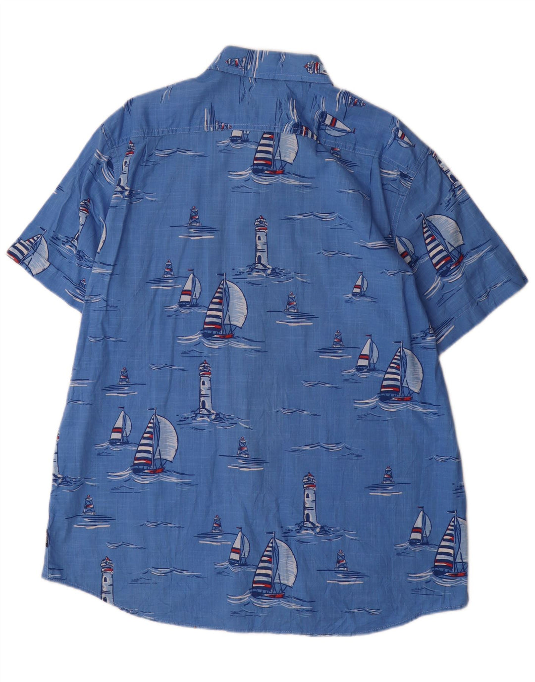 IZOD Herren Salzwasser-Kurzarmhemd XL Blau Baumwolle Hawaiianisch