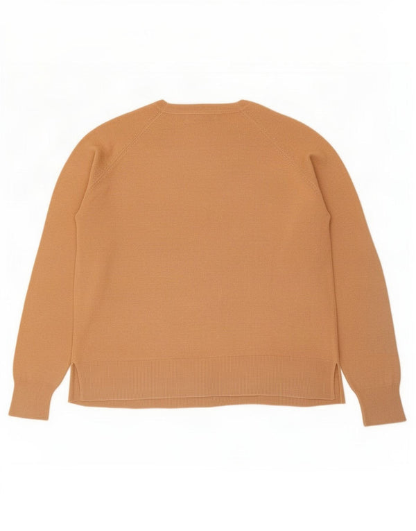 Zara Damen-Pullover mit U-Boot-Ausschnitt, UK 14, mittelbeige Viskose
